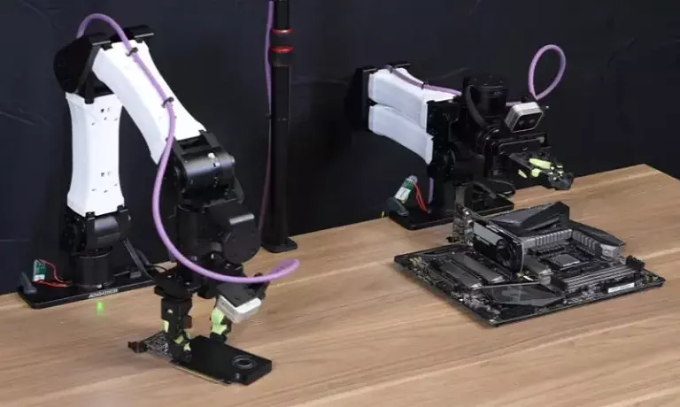 Nvidia показала как роботы сами быстро учатся собирать компьютер